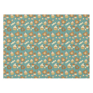 Pattern with cupcakes and candies tablecloth