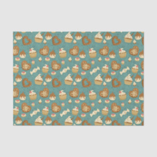 Pattern with cupcakes and candies tissue paper