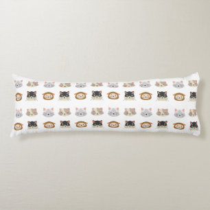 Pattern with Cute Cat Heads Body Cushion