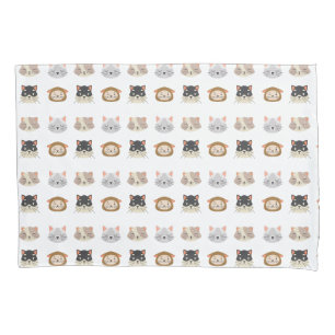 Pattern with Cute Cat Heads Pillowcase