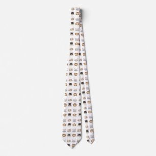 Pattern with Cute Cat Heads Tie
