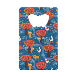 pattern with cute cats and birds