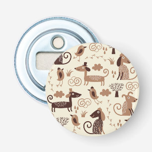 pattern with cute dogs bottle opener