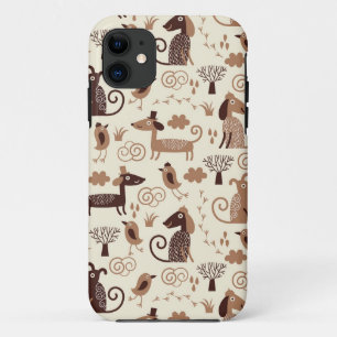 pattern with cute dogs iPhone 11 case