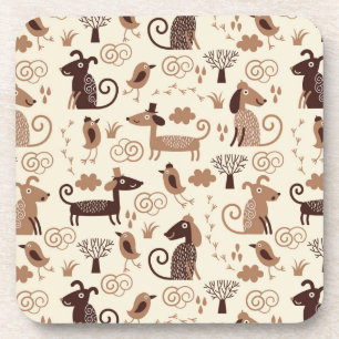 pattern with cute dogs coaster
