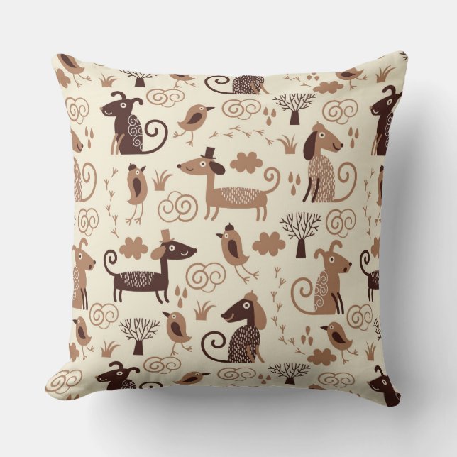 pattern with cute dogs cushion (Front)