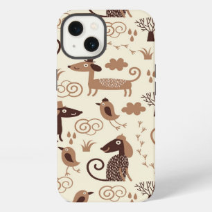 pattern with cute dogs iPhone case