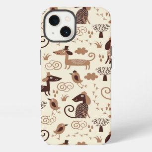 pattern with cute dogs iPhone case