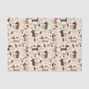 pattern with cute dogs tissue paper