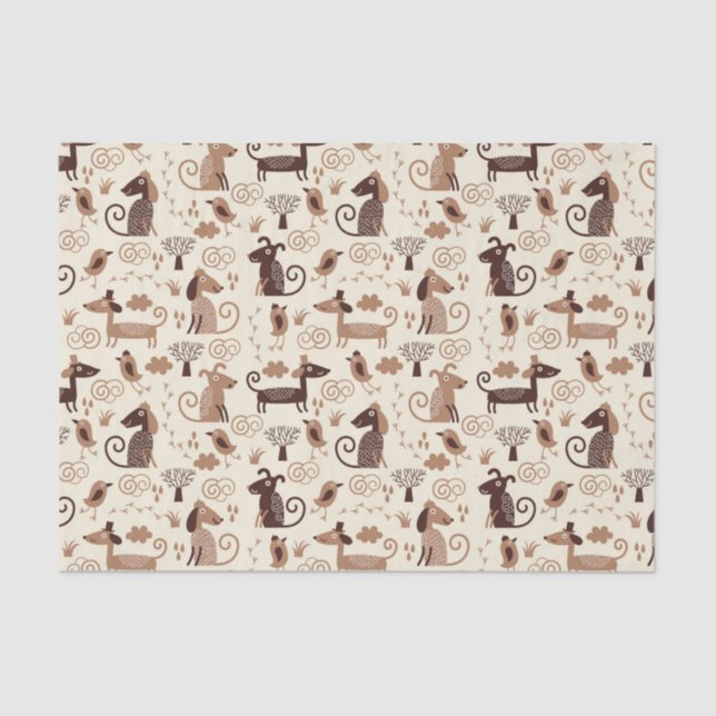 pattern with cute dogs tissue paper (Front)