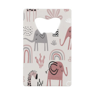 pattern with cute elephants and giraffes giant