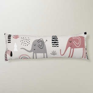 pattern with cute elephants and giraffes giant   body cushion