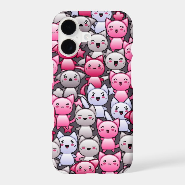pattern with cute kawaii doodle cats 2 (Back)