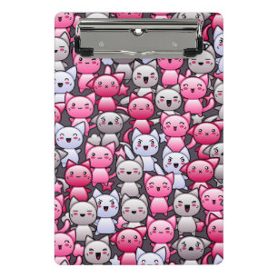 pattern with cute kawaii doodle cats 2 mini clipboard