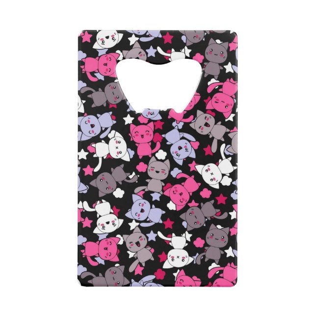 pattern with cute kawaii doodle cats 3 (Front)