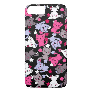 pattern with cute kawaii doodle cats 3 iPhone 8 plus/7 plus case