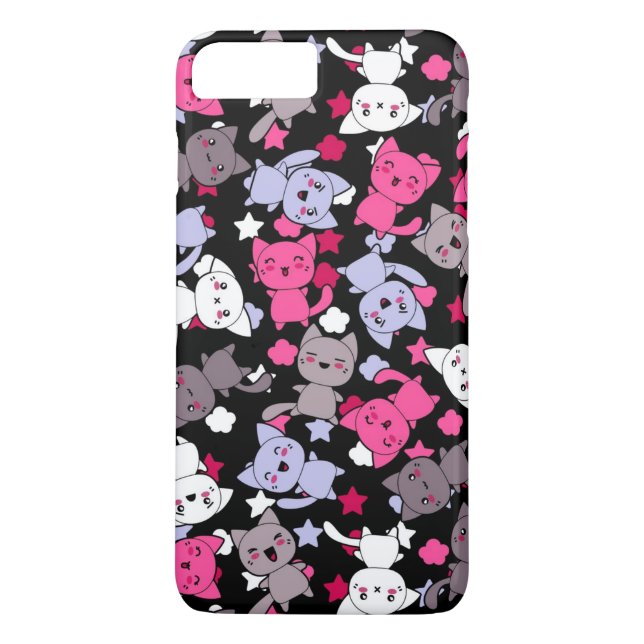 pattern with cute kawaii doodle cats 3 Case-Mate iPhone case (Back)