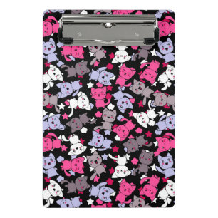 pattern with cute kawaii doodle cats 3 mini clipboard