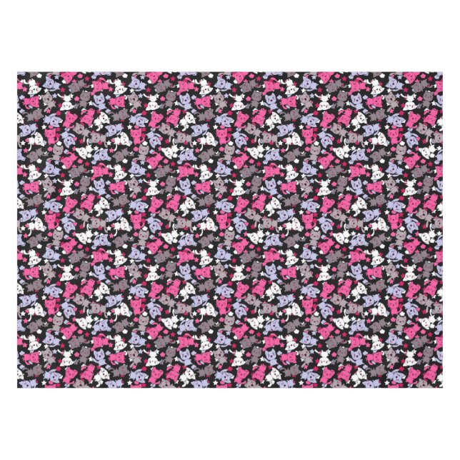 pattern with cute kawaii doodle cats 3 tablecloth (Front (Horizontal))