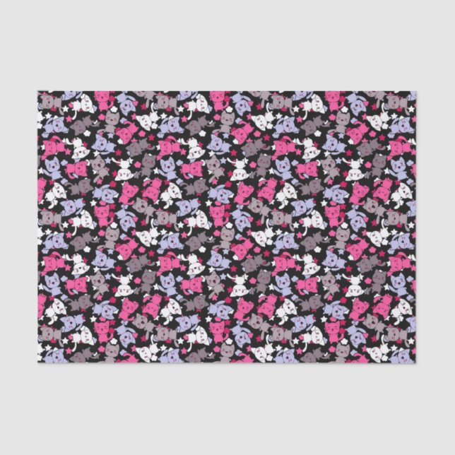 pattern with cute kawaii doodle cats 3 tissue paper (Front)