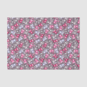 pattern with cute kawaii doodle cats tissue paper