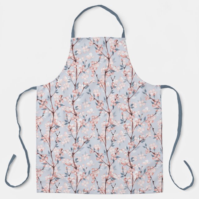 Pattern with delicate spring sakura flowers apron (Front)