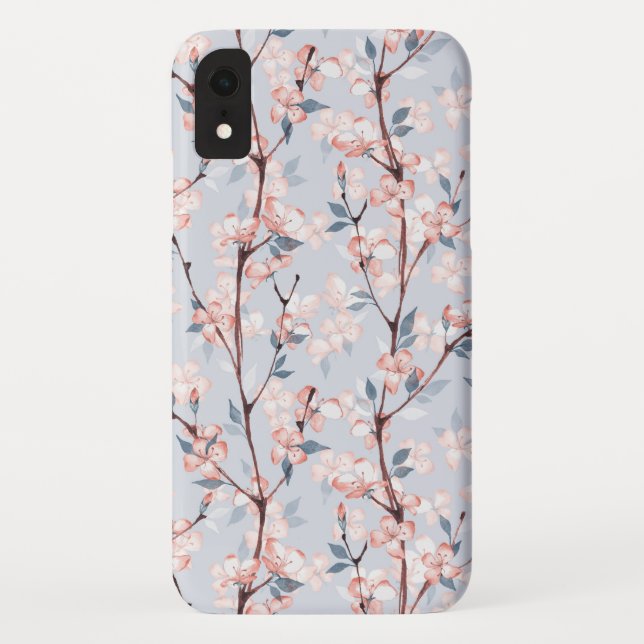 Pattern with delicate spring sakura flowers Case-Mate iPhone case (Back)