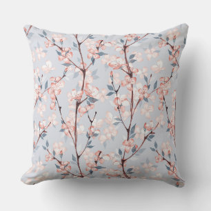 Pattern with delicate spring sakura flowers cushion