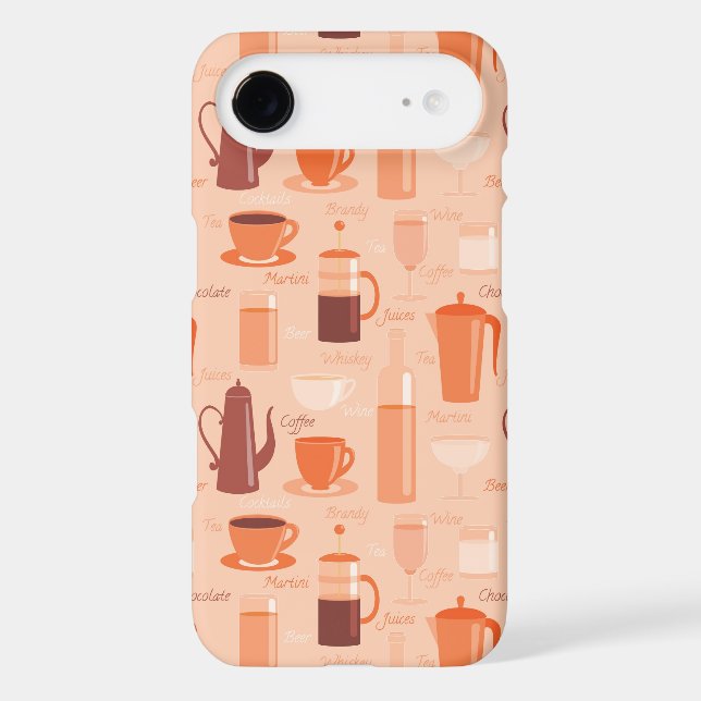 Pattern with drinks and text Case-Mate iPhone case (Back)