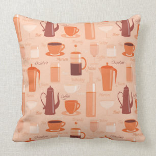 Pattern with drinks and text cushion