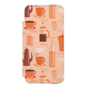 Pattern with drinks and text incipio watson™ iPhone 5 wallet case