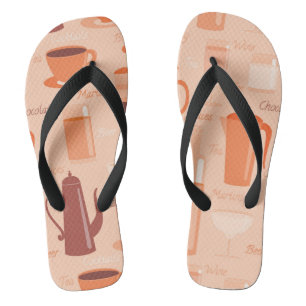 Pattern with drinks and text thongs