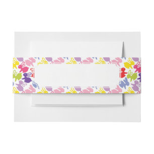 pattern with Easter rabbits Invitation Belly Band