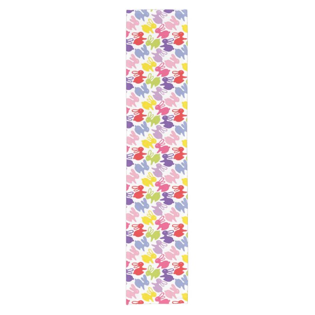 pattern with Easter rabbits Short Table Runner (Front)