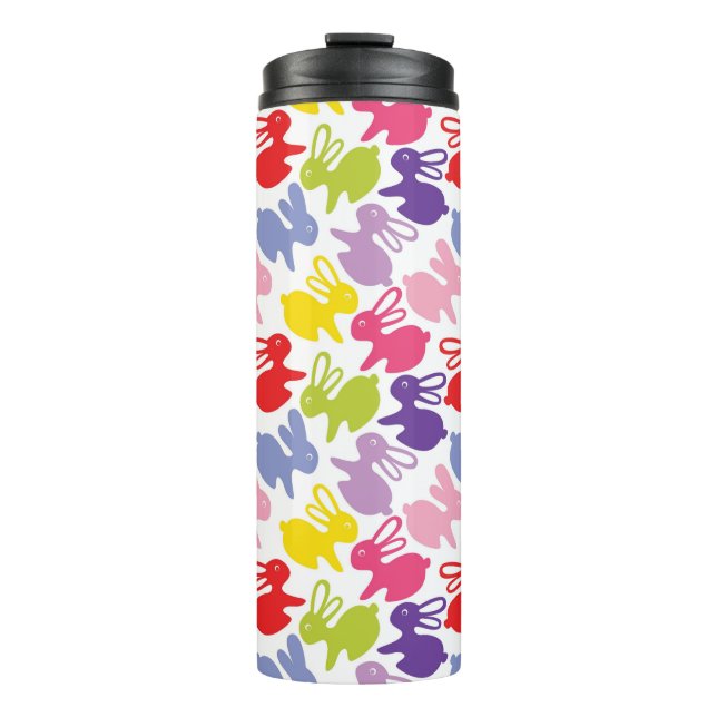 pattern with Easter rabbits Thermal Tumbler (Front)