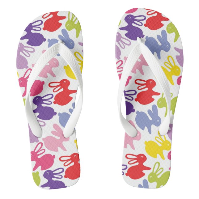 pattern with Easter rabbits Thongs (Footbed)