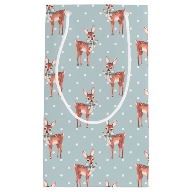 Pattern with fawns small gift bag (Front)