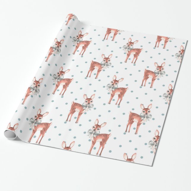 Pattern with fawns wrapping paper (Unrolled)