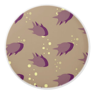 pattern with fish 2 ceramic knob
