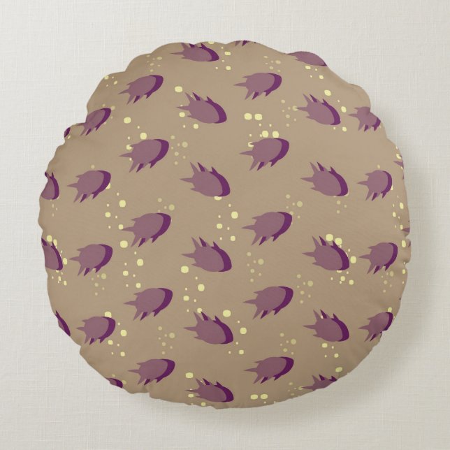 pattern with fish 2 round cushion (Front)