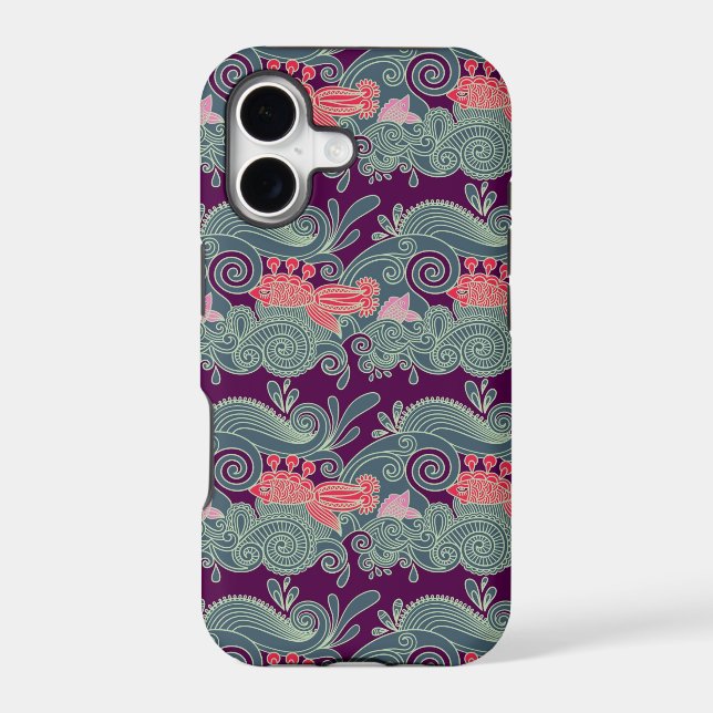 Pattern With Fish And Purple Wave (Back)