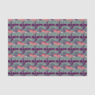 Pattern With Fish And Purple Wave Tissue Paper