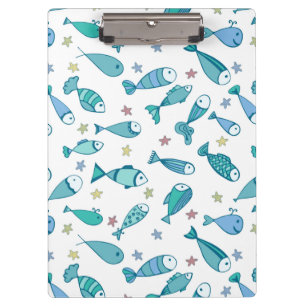 Pattern With Fish And Starfish Clipboard