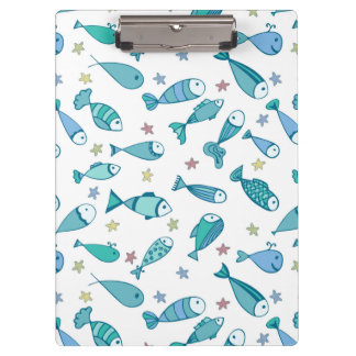 Pattern With Fish And Starfish Clipboard