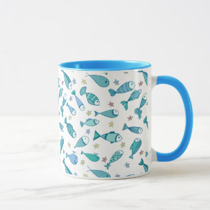 Pattern With Fish And Starfish Mug