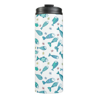 Pattern With Fish And Starfish Thermal Tumbler