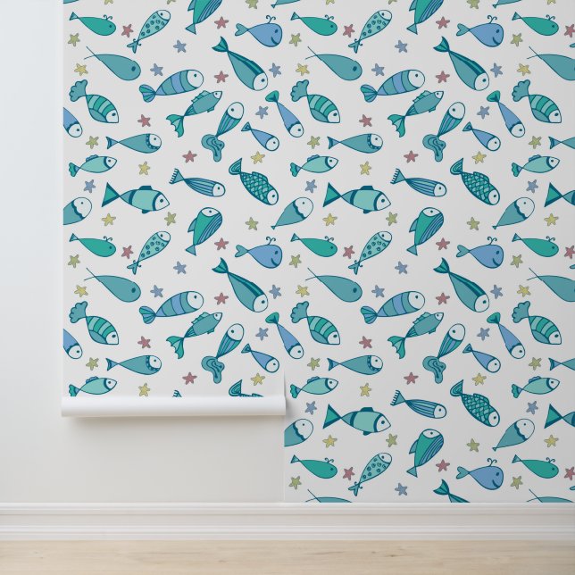 Pattern With Fish And Starfish Wallpaper (Application)
