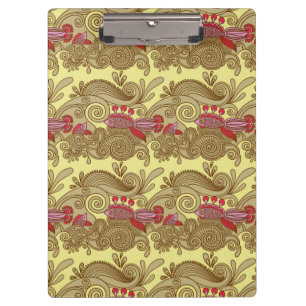 Pattern With Fish And Wave Clipboard