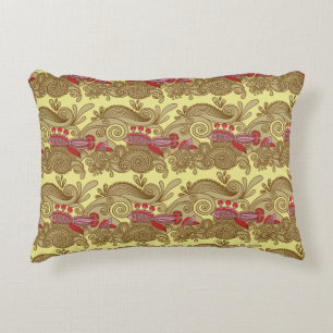Pattern With Fish And Wave Decorative Cushion