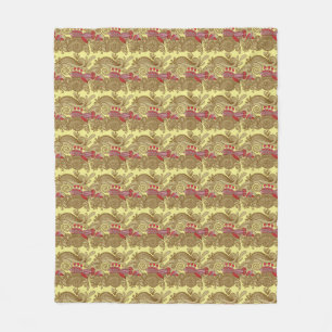 Pattern With Fish And Wave Fleece Blanket